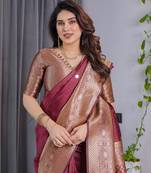 Maroon Color Zari Woven Banarasi Art Silk Saree
