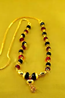 beads polki kundun moti mala size-17"inch 