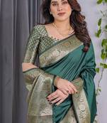 Green Color Zari Woven Banarasi Art Silk Saree