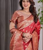 Red Color Zari Woven Banarasi Art Silk Saree