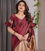 Maroon Color Zari Woven Banarasi Art Silk Saree