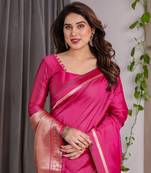 Pink Color Zari Woven Banarasi Art Silk Saree