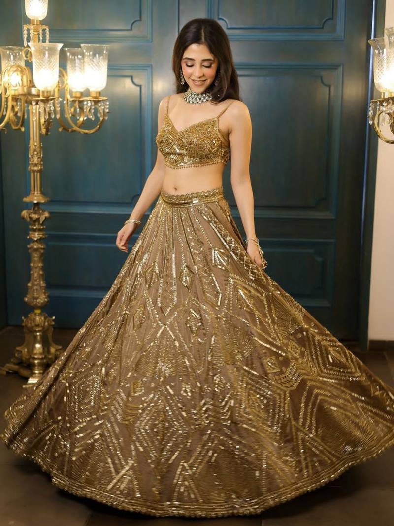 Net Lehenga Choli Set with Work Blouse & Dupatta