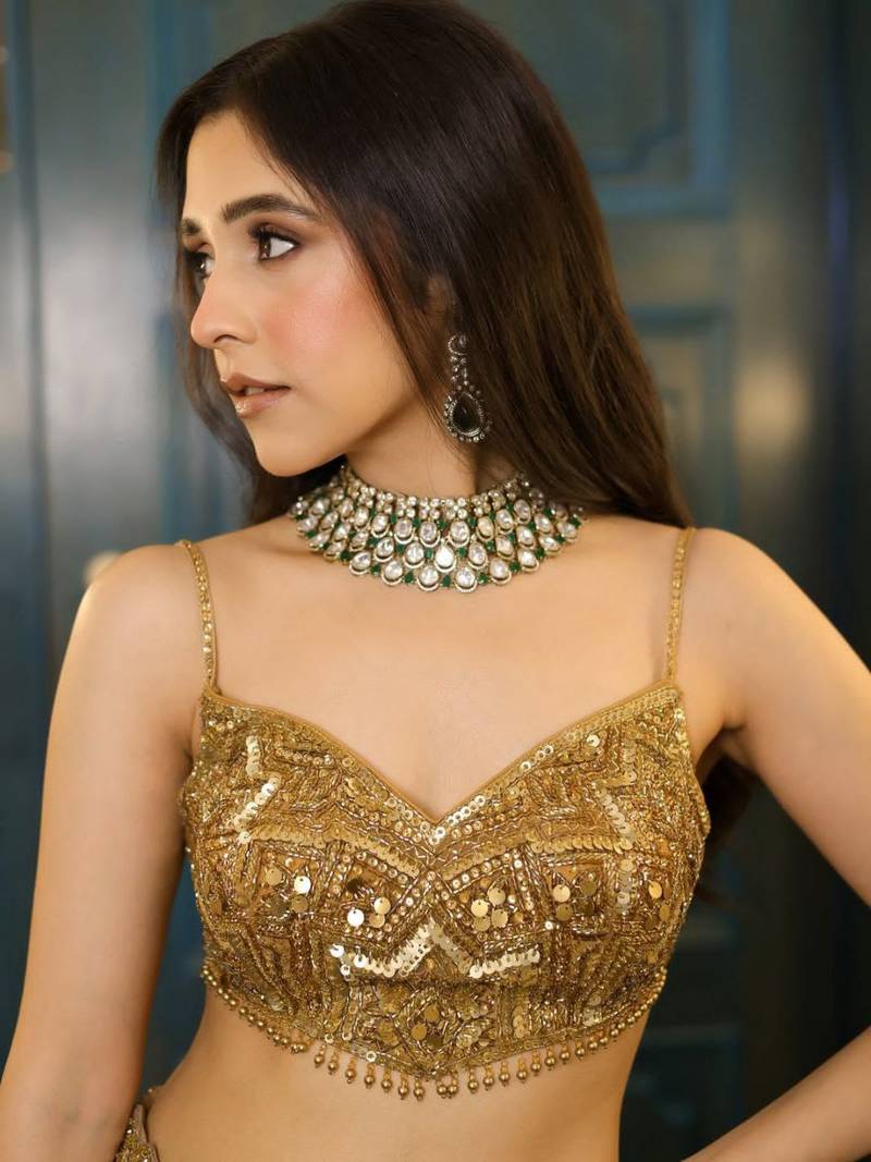 Net Lehenga Choli Set with Work Blouse & Dupatta