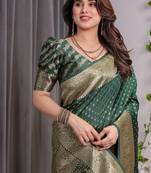 Green Color Zari Woven Banarasi art Silk Saree