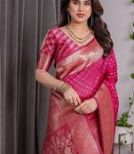 Pink Color Zari Woven Banarasi Art Silk Saree