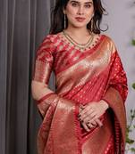 Red Color Zari Woven Banarasi Art Silk Saree