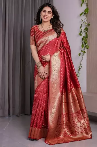 Red Color Zari Woven Banarasi Art Silk Saree