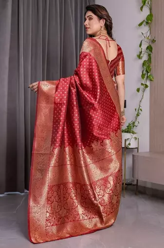 Red Color Zari Woven Banarasi Art Silk Saree