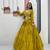 Mustard Chinon Embroidered Thread & Sequin Work Lehenga with Jacket Style Blouse