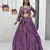 Purple Chinon Embroidered Thread & Sequin Work Lehenga with Jacket Style Blouse