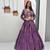 Purple Chinon Embroidered Thread & Sequin Work Lehenga with Jacket Style Blouse