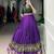 Purple Printed Zari Weaving Poly Cotton Flared Lehenga with Stitched Handwork Cotton Blouse