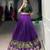 Purple Printed Zari Weaving Poly Cotton Flared Lehenga with Stitched Handwork Cotton Blouse