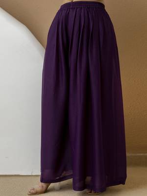 Trendmalls Purple Georgette Embroidery Sequence Work Kurta Palazzo Set with Dupatta 6