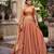 Elegant Rust orange Fendi Silk Lehenga Choli with Zari and Lace Detailing Dupatta