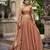 Elegant Rust orange Fendi Silk Lehenga Choli with Zari and Lace Detailing Dupatta