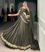 Designer Chanderi Silk Lehenga Choli with Lace Border Dupatta