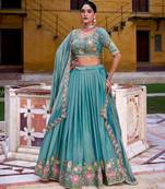 Designer Zari Shimmer Lehenga Choli with Thread & Sequins Work