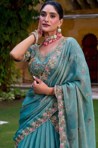 Designer Zari Shimmer Lehenga Choli with Thread & Sequins Work