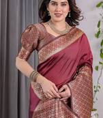 Maroon Color Zari Woven Banarasi Art Silk Saree