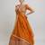 Women's Orange Georgette Sequins With Zari Embroidery Lehenga