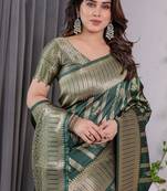 Green Color Zari Woven Banarasi Art Silk Saree