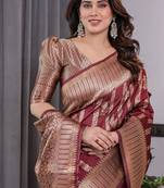 Maroon Color Zari Woven Banarasi Art Silk Saree