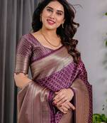 Purple Color Zari Woven Banarasi Art Silk Saree