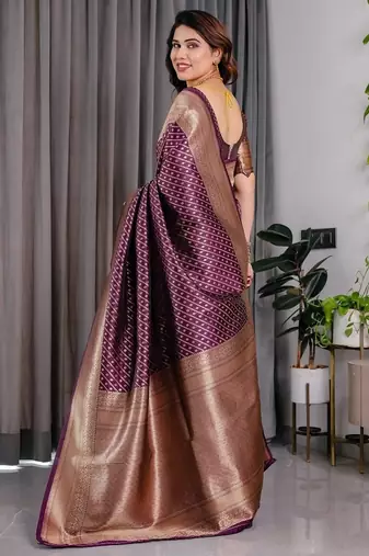 Purple Color Zari Woven Banarasi Art Silk Saree