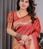 Red Color Zari Woven Banarasi Art Silk Saree