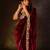 Maroon Color Embroidered Velvet Saree