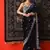 Navy Blue Color Embroidered Velvet Saree