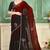 maroon color fendi satin silk blend shaded zircon hand work saree