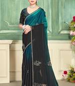 rama color fendi satin silk blend shaded zircon hand work saree