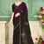 wine color fendi satin silk blend shaded zircon hand work saree