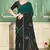 green color fendi satin silk blend shaded zircon hand work saree