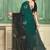 green color fendi satin silk blend shaded zircon hand work saree