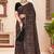 Black color georgette embroidered  saree with blouse
