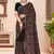 Black color georgette embroidered  saree with blouse