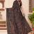Black color georgette embroidered  saree with blouse