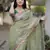 Green Color Embroidered Banarasi Crush Saree