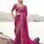 rani pink pure satin silk blend jacquard saree with satin silk blend blouse     luxury bridal saree