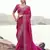 rani pink pure satin silk blend jacquard saree with satin silk blend blouse     luxury bridal saree