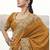 mustard pure satin silk blend jacquard saree with pure tissue blouse     rich ethnic wedding saree