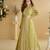 Lemon green embroidered Chinon Shrug Set