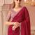 Cherry red georgette designer lace border saree with heavy work blouse for wedding party