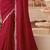 Cherry red georgette designer lace border saree with heavy work blouse for wedding party