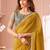 Mustard georgette designer lace border saree with heavy work blouse for wedding party