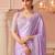 Lavender chiffon shimmer designer lace border saree with heavy work blouse for wedding party